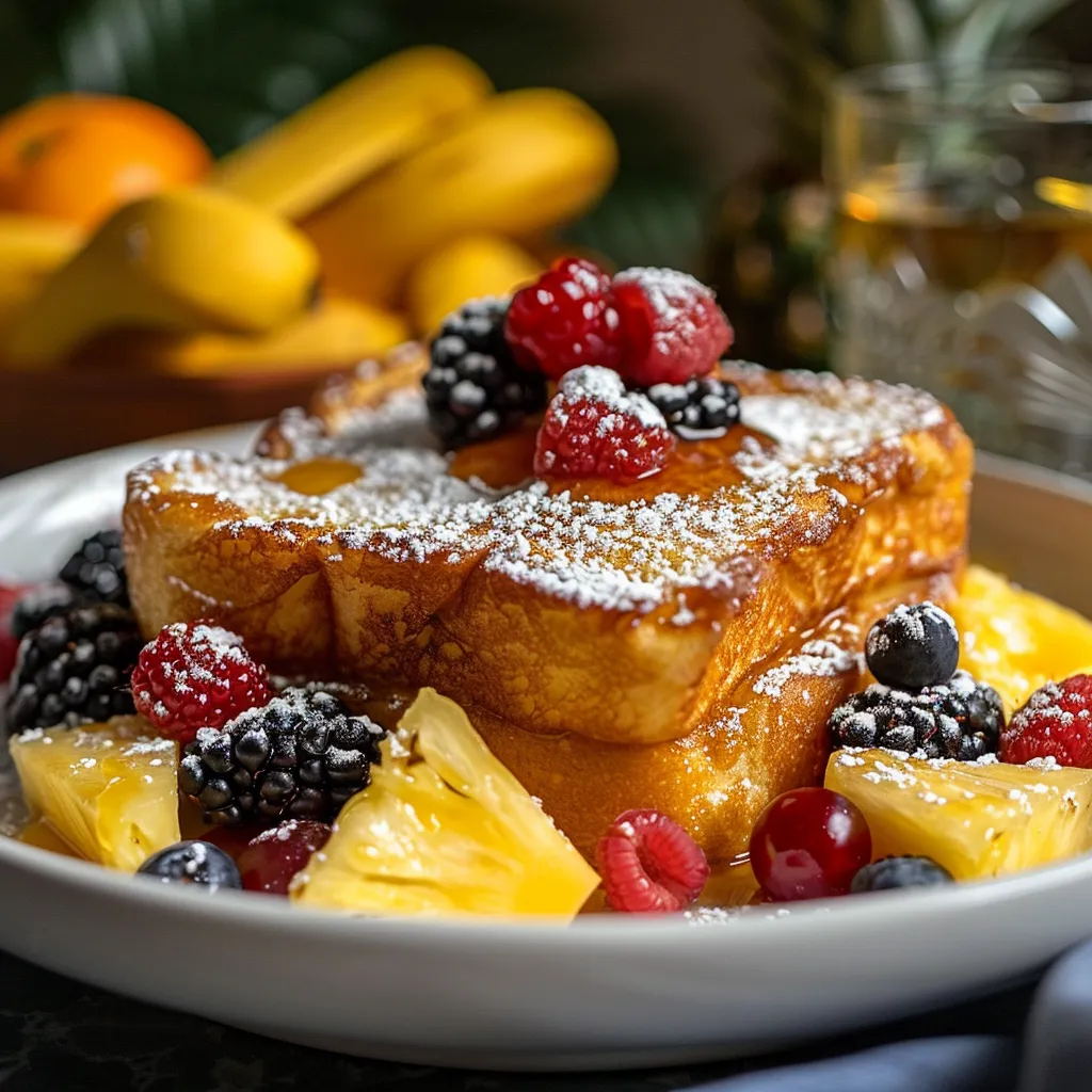 Irresistibly Golden Hawaiian Roll French Toast