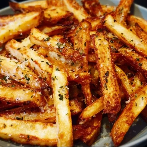 Crispy air fryer French fries served in a bowl