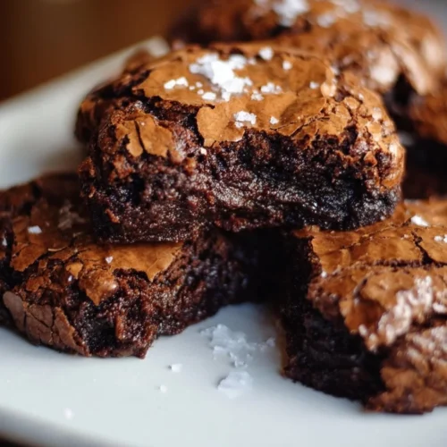 Chocolate Fudgy Chewy Brownies 2 Delicious chocolate fudgy chewy brownies on a plate with a fork