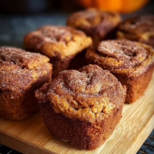 Cinnamon Swirl Pumpkin Bread Minis 2 Freshly baked cinnamon swirl pumpkin bread minis on a wooden table