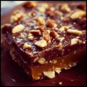 Delicious classic Christmas Toffee decorated with nuts and chocolate