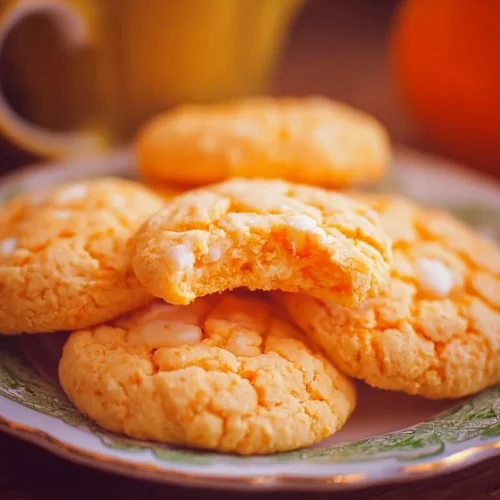 Creamsicle Orange Cookies 2 Freshly baked Creamsicle Orange Cookies on a cooling rack.