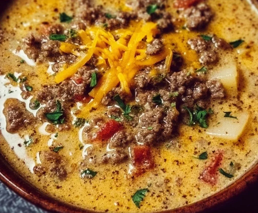 Crockpot Cheeseburger Soup