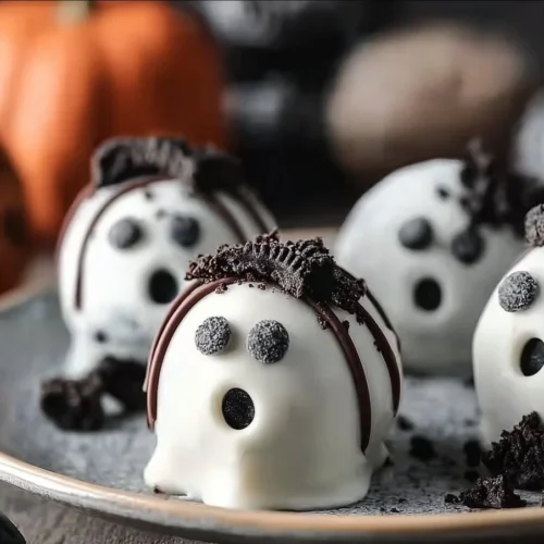 Ghost OREO Ball Truffles – Easy No-Bake Halloween Delights 2 Ghost OREO truffles, easy no-bake Halloween treats for festive celebrations