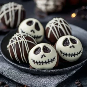 Jack Skellington Oreo Truffles 2 Jack Skellington themed Oreo truffles for Halloween treats