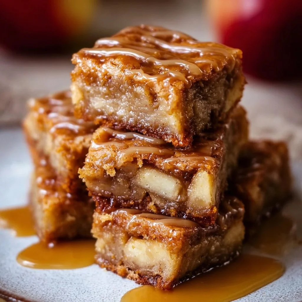 Maple Glazed Apple Blondies