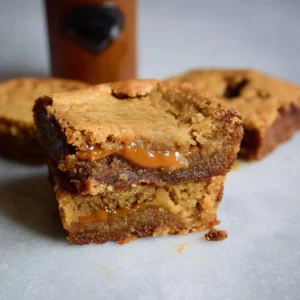 Maple Miso Brown Butter Blondies 2 Delicious maple miso brown butter blondies on a cooling rack