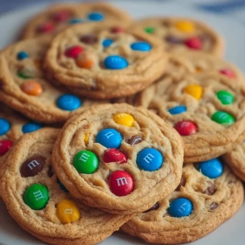 M&M Cookies 2 Freshly baked M&M cookies with colorful chocolate candies