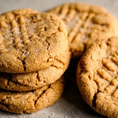 Soft and chewy peanut butter cookies fresh out of the oven