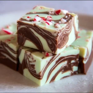 Peppermint Swirl Fudge 2 Delicious peppermint swirl fudge, a festive treat for the holidays