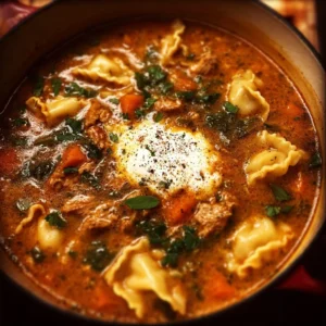 A variety of homemade soups served in bowls with fresh ingredients around.