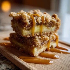 Salted Caramel Apple Crumble Bars Recipe 2 Delicious salted caramel apple crumble bars with a crunchy topping