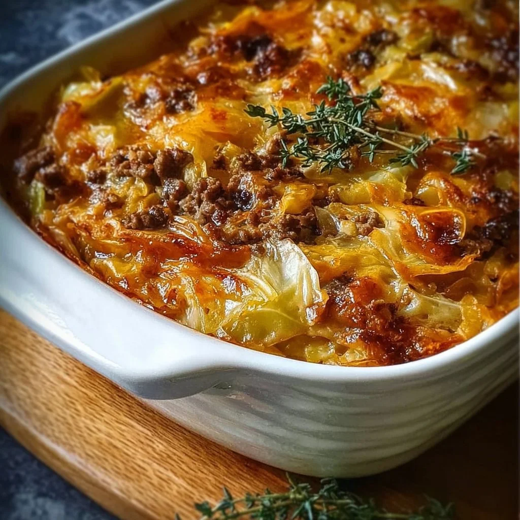 Savory Cabbage Beef Bake