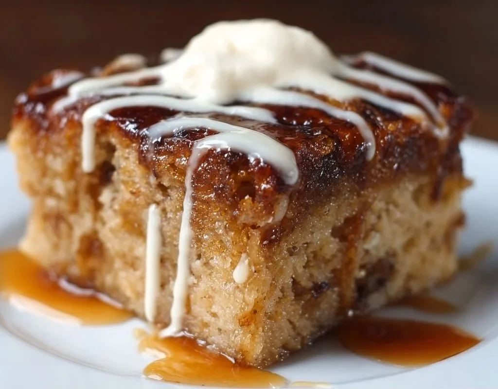 Sticky Banana Bread Pudding Cake