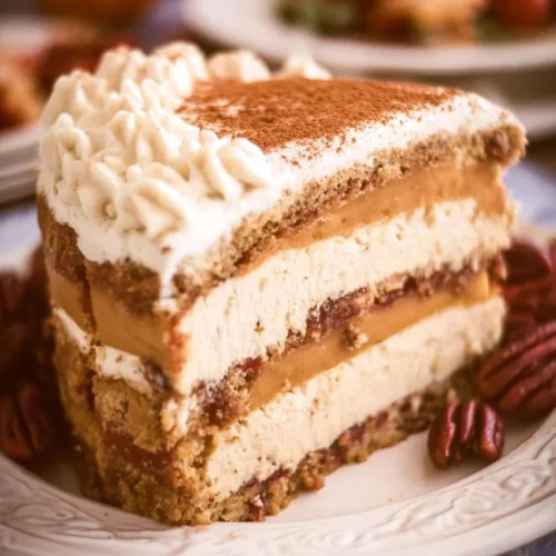 Thanksgiving Piecaken 2 Delicious Thanksgiving Piecaken dessert showcasing layers of pie and cake.