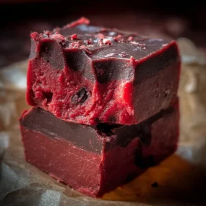 Vampire Fudge 2 Gooey Vampire Fudge dessert with spooky Halloween decorations.