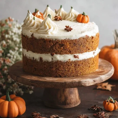 Vegan Pumpkin Spice Cake 2 Delicious Vegan Pumpkin Spice Cake topped with autumn spices and cream
