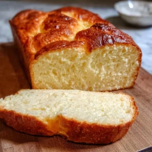 Low-Carb Yogurt Bread (Keto & Gluten-Free) 2 Freshly baked zero carb yogurt bread on a wooden table.