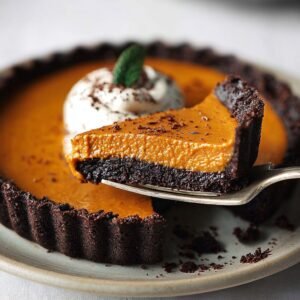 Dark Chocolate Pumpkin Tart 3 6