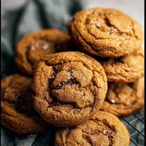 Brown Butter and Maple Chewy Pumpkin Cookies 3 Brown butter and maple chewy pumpkin cookies on a rustic table