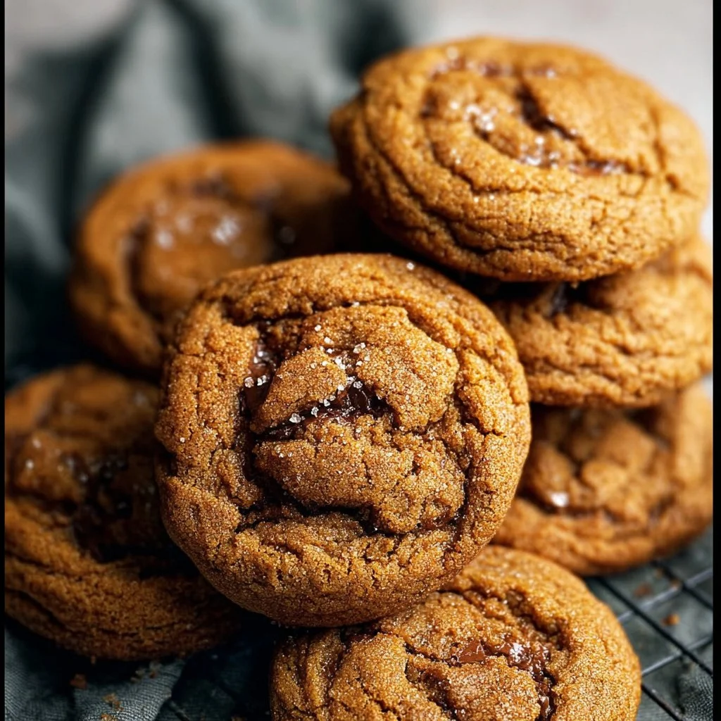 Brown Butter and Maple Chewy Pumpkin Cookies 2 Brown butter and maple chewy pumpkin cookies on a rustic table