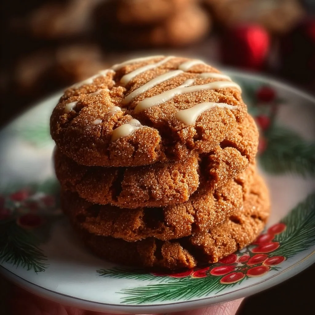 Chewy maple cinnamon cookies with a golden-brown finish and decorative cinnamon sprinkle.