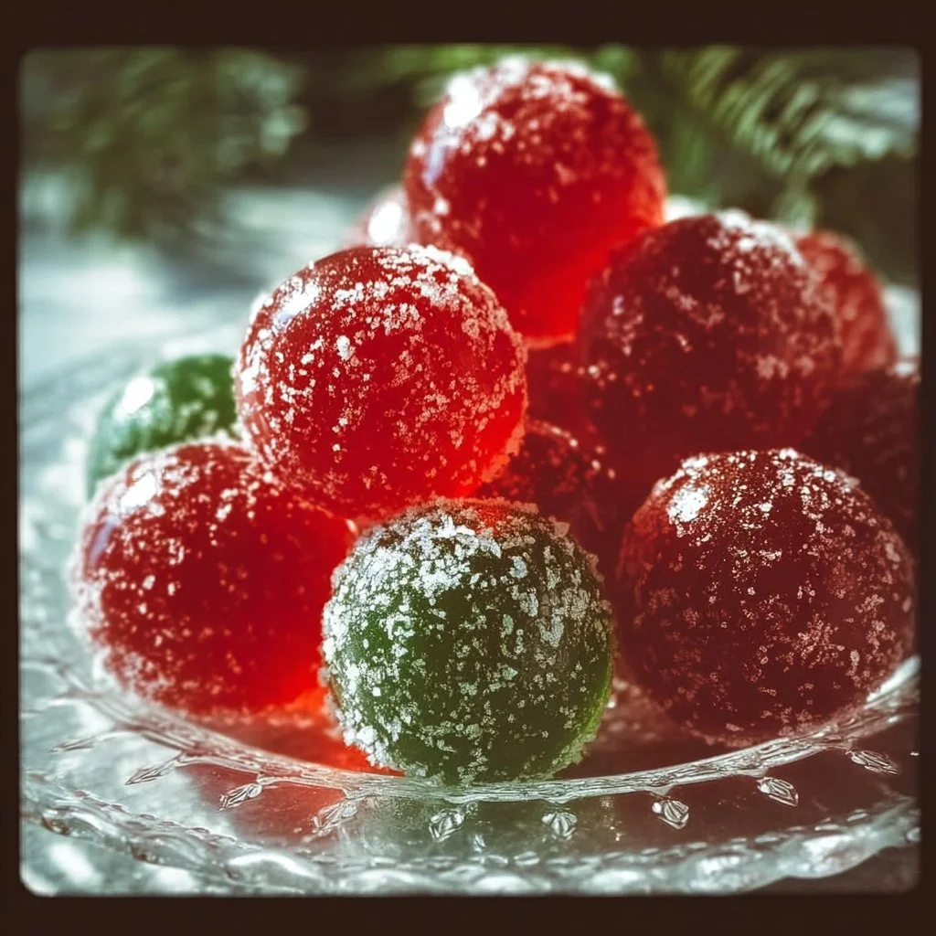 Christmas Jello Balls 2 Festive Christmas Jello Balls in a festive setting