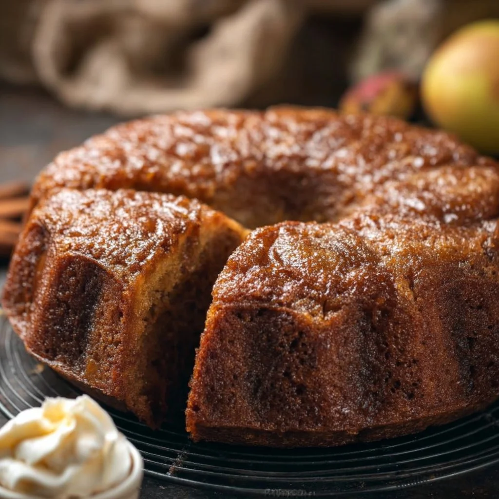 Cinnamon Spiced Apple Cake 2 Cinnamon Spiced Apple Cake topped with cinnamon and fresh apple slices