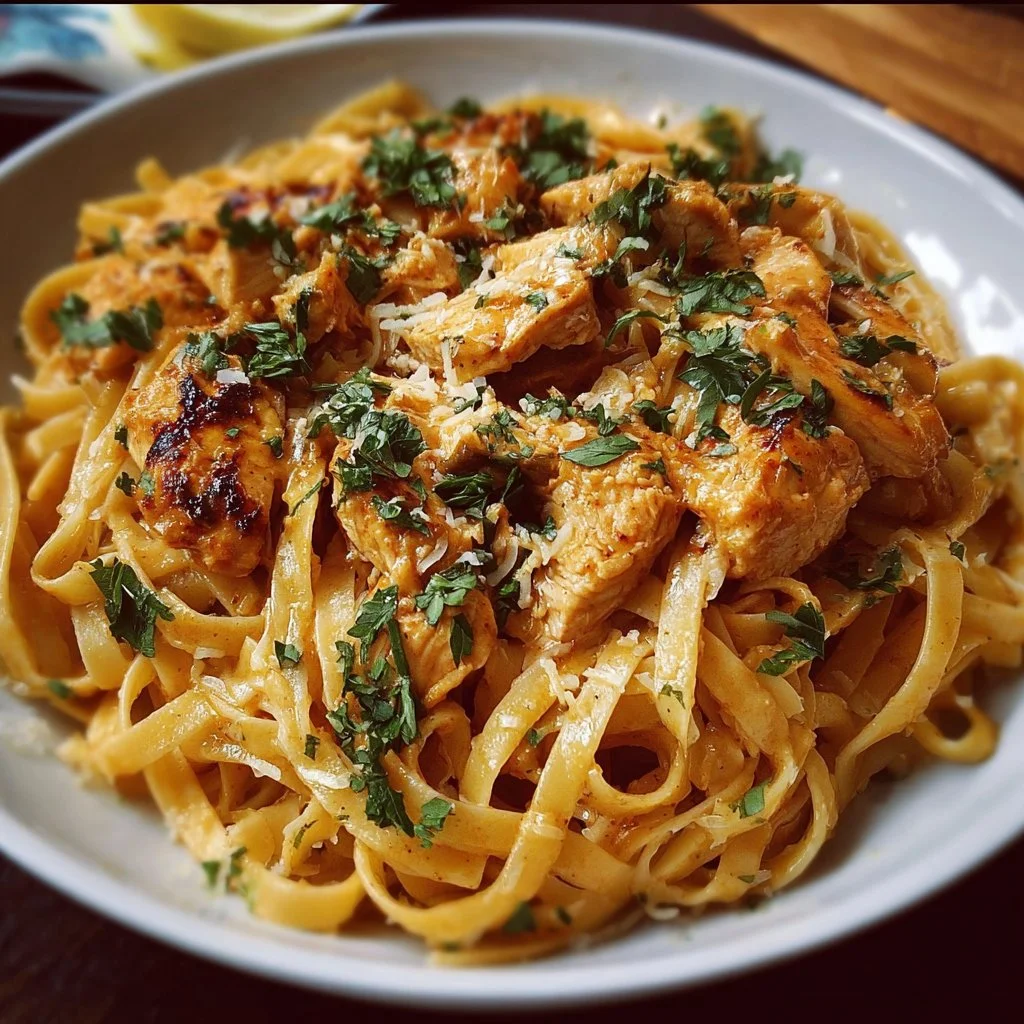 Cowboy Butter Chicken Linguine 2 Delicious Cowboy Butter Chicken Linguine topped with fresh herbs