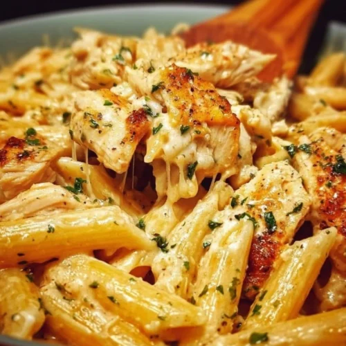 Crack Chicken Penne 2 Delicious Crack Chicken Penne served with herbs and cheese