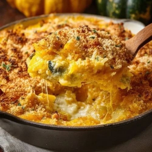 Cracker Barrel Squash Casserole 2 Delicious Cracker Barrel squash casserole ready to be served