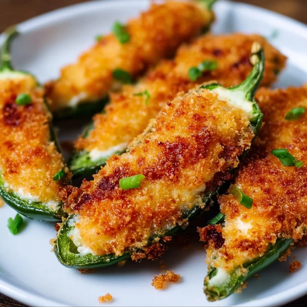 HOW TO MAKE JALAPEÑO POPPERS 2 Delicious homemade jalapeño poppers ready to be served as appetizers.