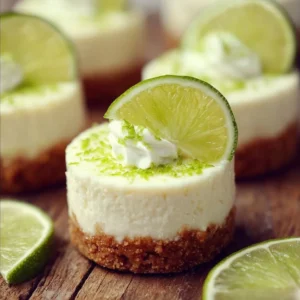 No-Bake Mini Key Lime Cheesecakes 3 Delicious no-bake mini key lime cheesecakes topped with lime zest