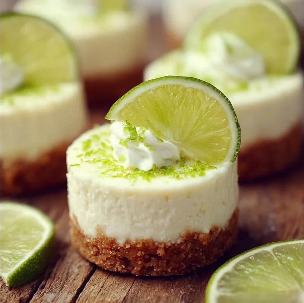 No-Bake Mini Key Lime Cheesecakes 2 Delicious no-bake mini key lime cheesecakes topped with lime zest