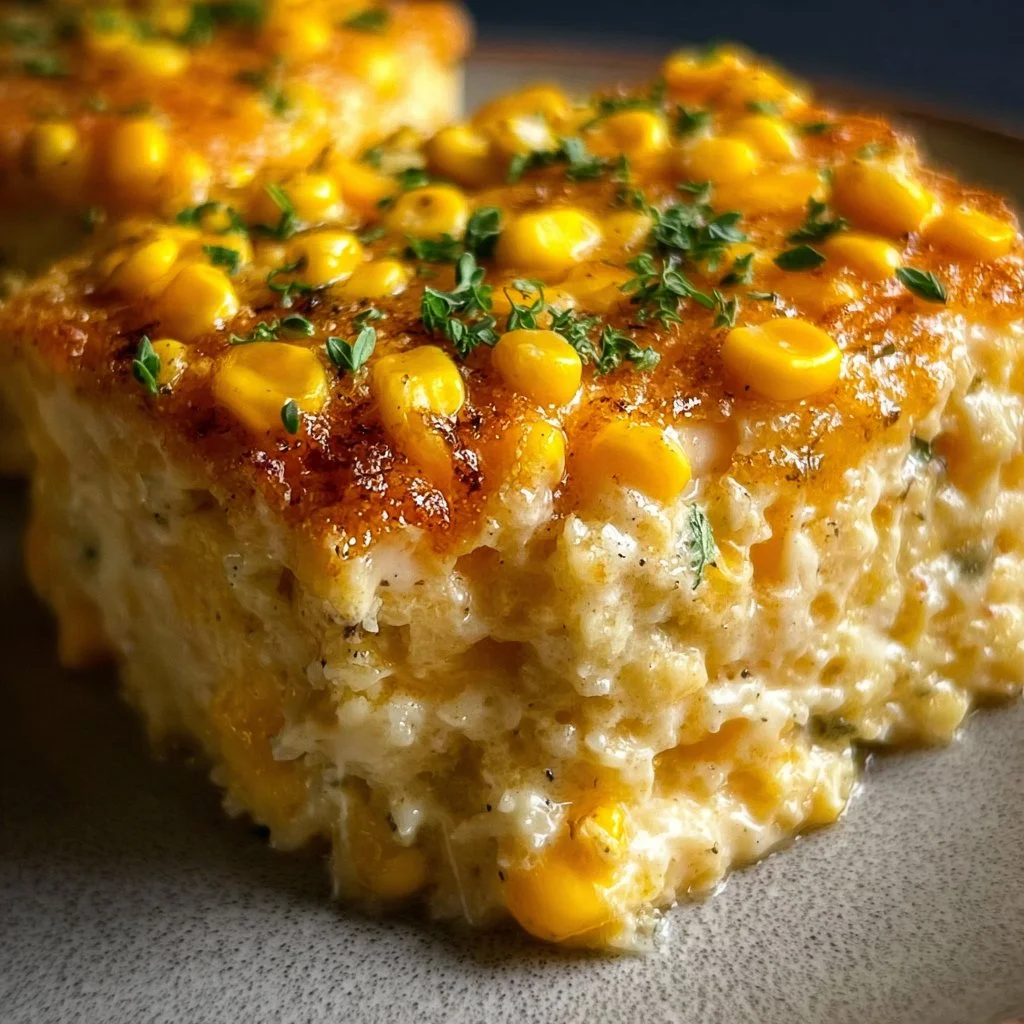 Delicious slow cooker cream cheese corn casserole ingredients and final dish