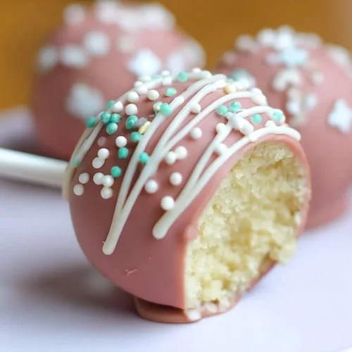 Starbucks cake pop displayed on a counter, ready to enjoy.