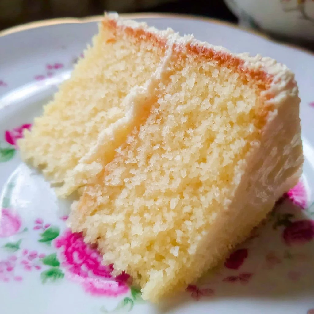 Deliciously soft and fluffy vanilla cake freshly baked and decorated