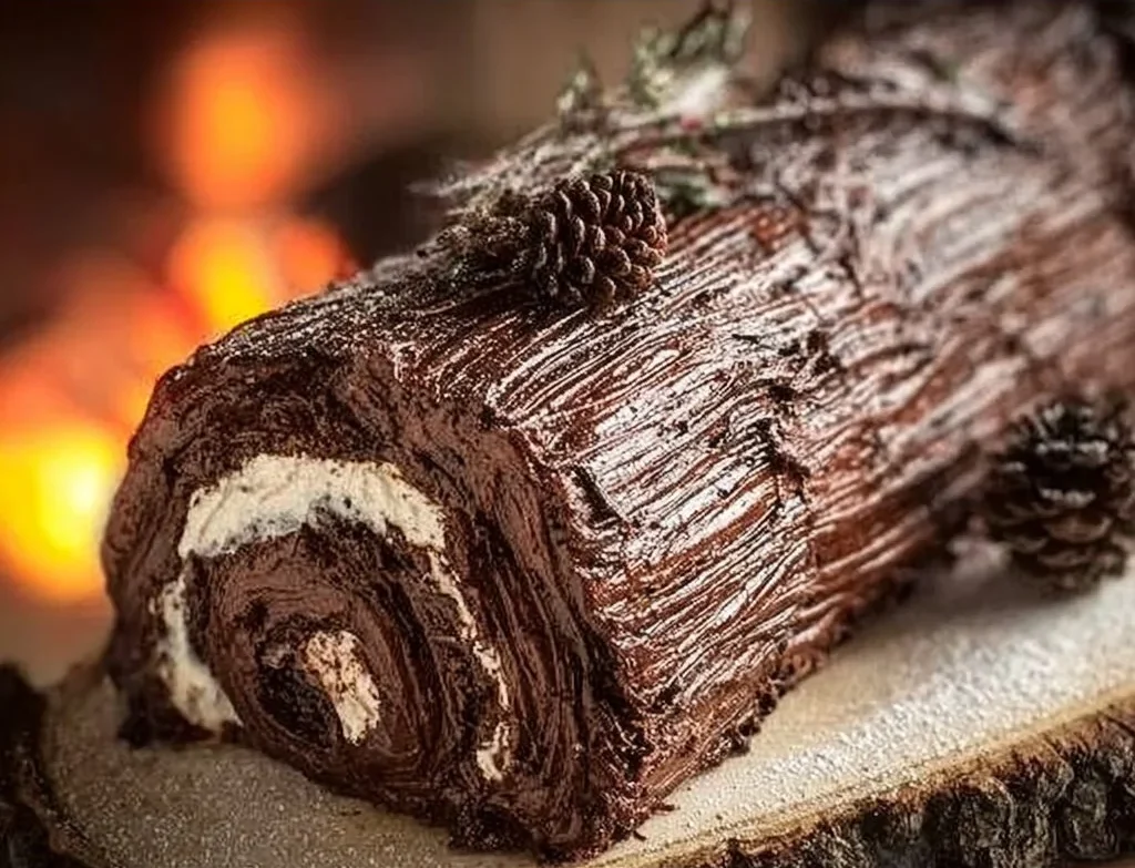 Yule Log 2 Delicious Yule Log cake decorated for the holiday season