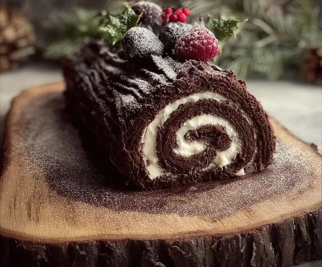 Yule Log Cake! 2 Delicious Yule Log Cake decorated for the holidays