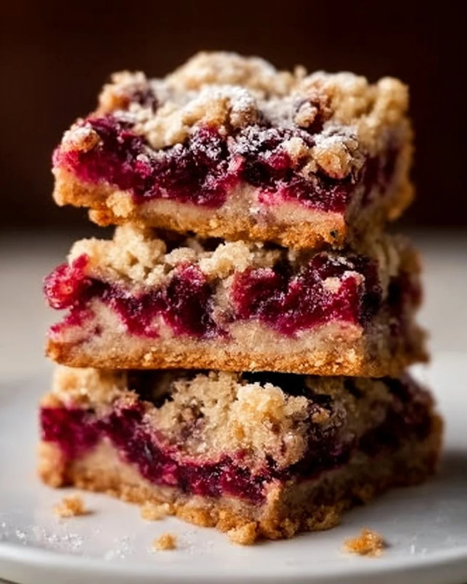 Cranberry Crumble Pie Bars 1 Cranberry Crumble Pie Bars topped with a golden crumble and fresh cranberries