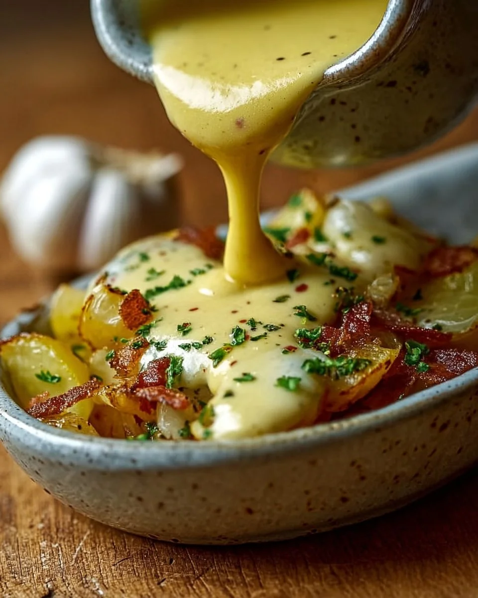 Creamy Cowboy Butter dipping sauce served with grilled meats and vegetables