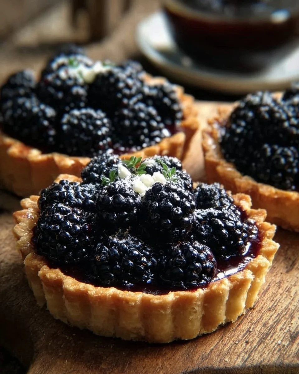 Earl Grey Blackberry Tarts with delicate crust and vibrant fruit filling