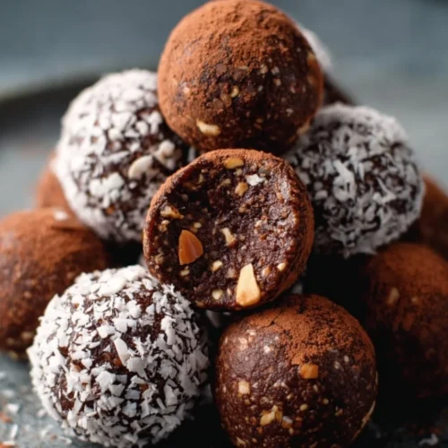 Healthy no-bake brownie balls made with wholesome ingredients
