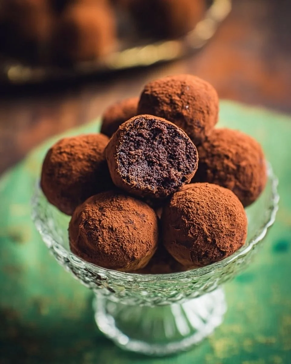 Homemade Chocolate Truffles 1 Delicious homemade chocolate truffles arranged on a decorative plate
