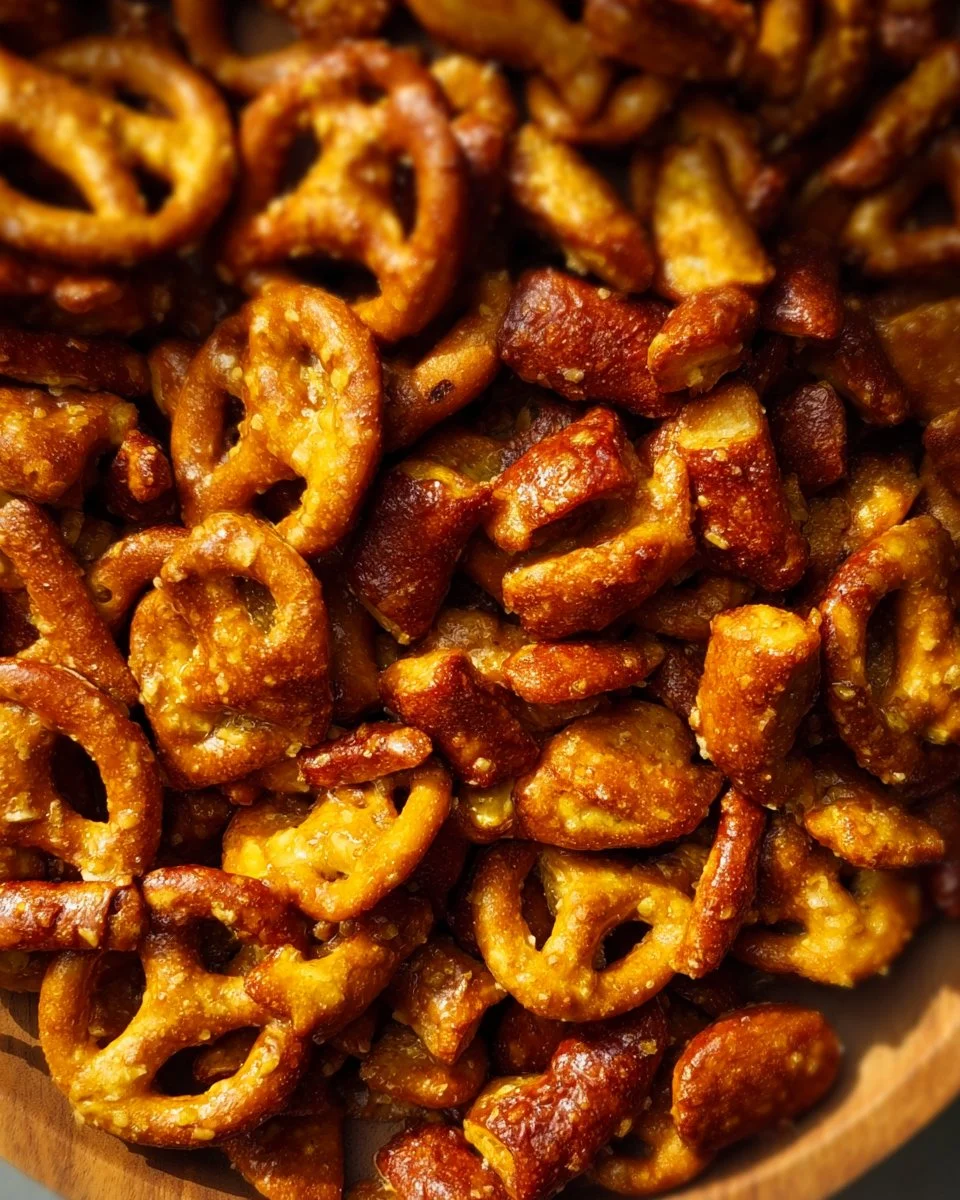 Honey Mustard Pretzel Pieces snack with crunchy texture and savory flavor