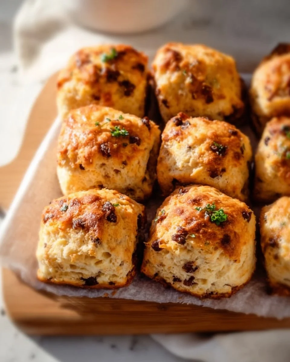 Delicious Irish Soda Bread Bites served on a wooden board