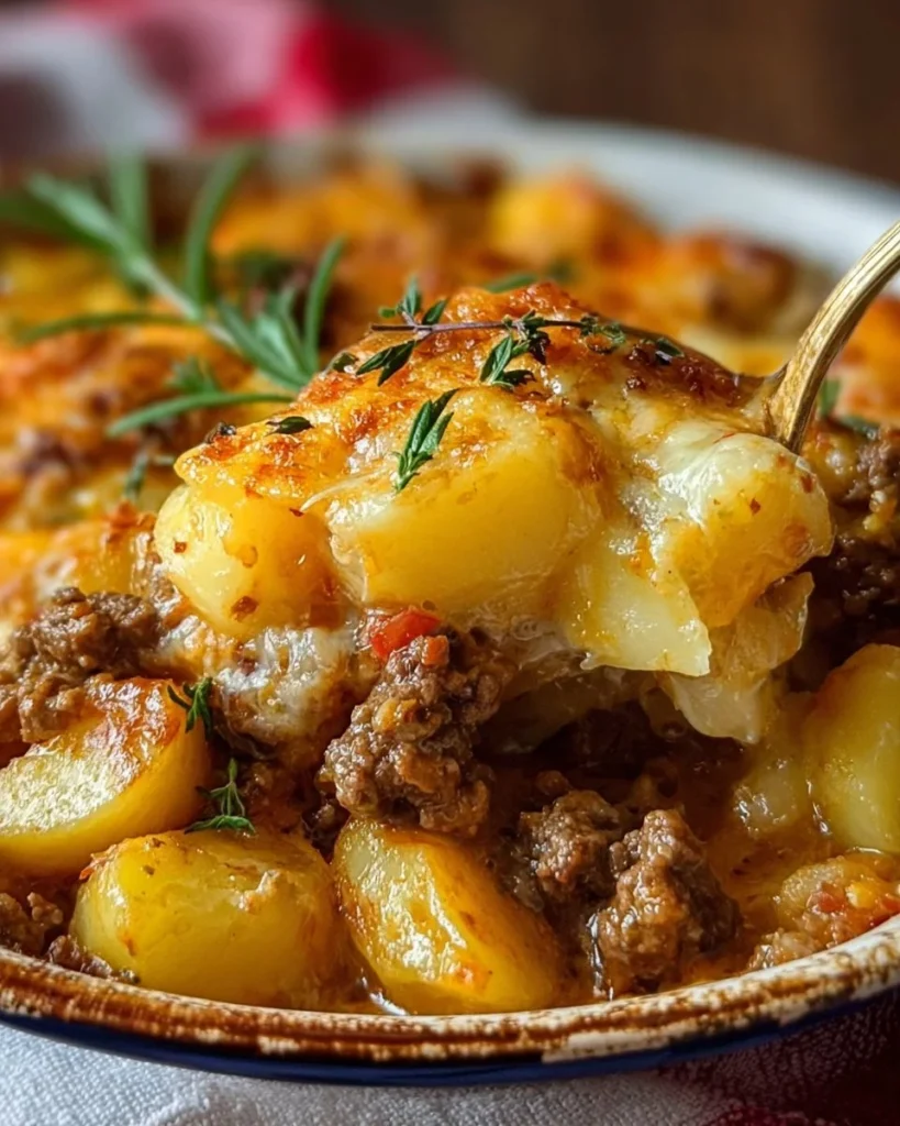 Irresistible Ground Beef Casserole with Creamy Potatoes