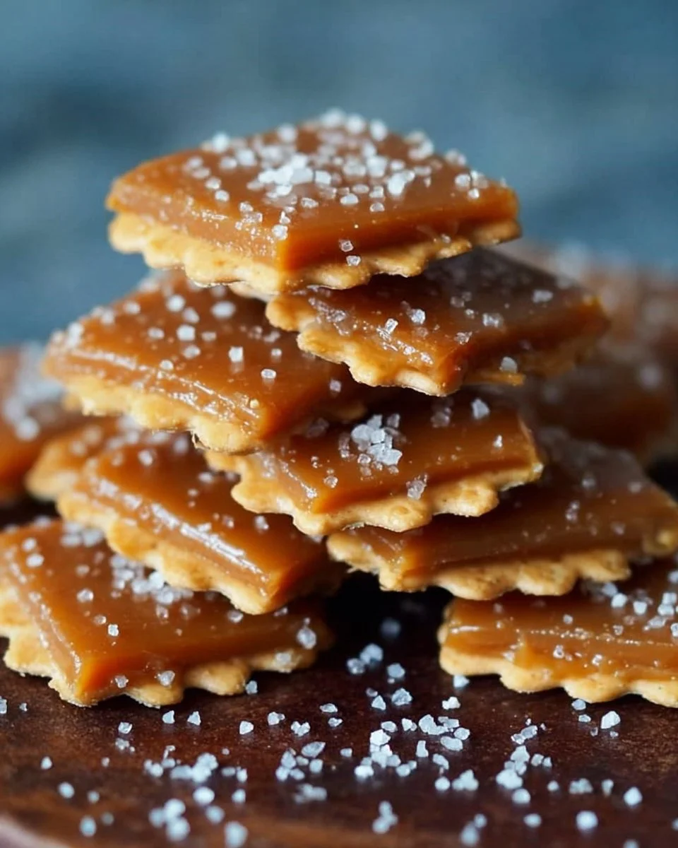 Crunchy salted caramel cracker bites in a bowl, perfect snack