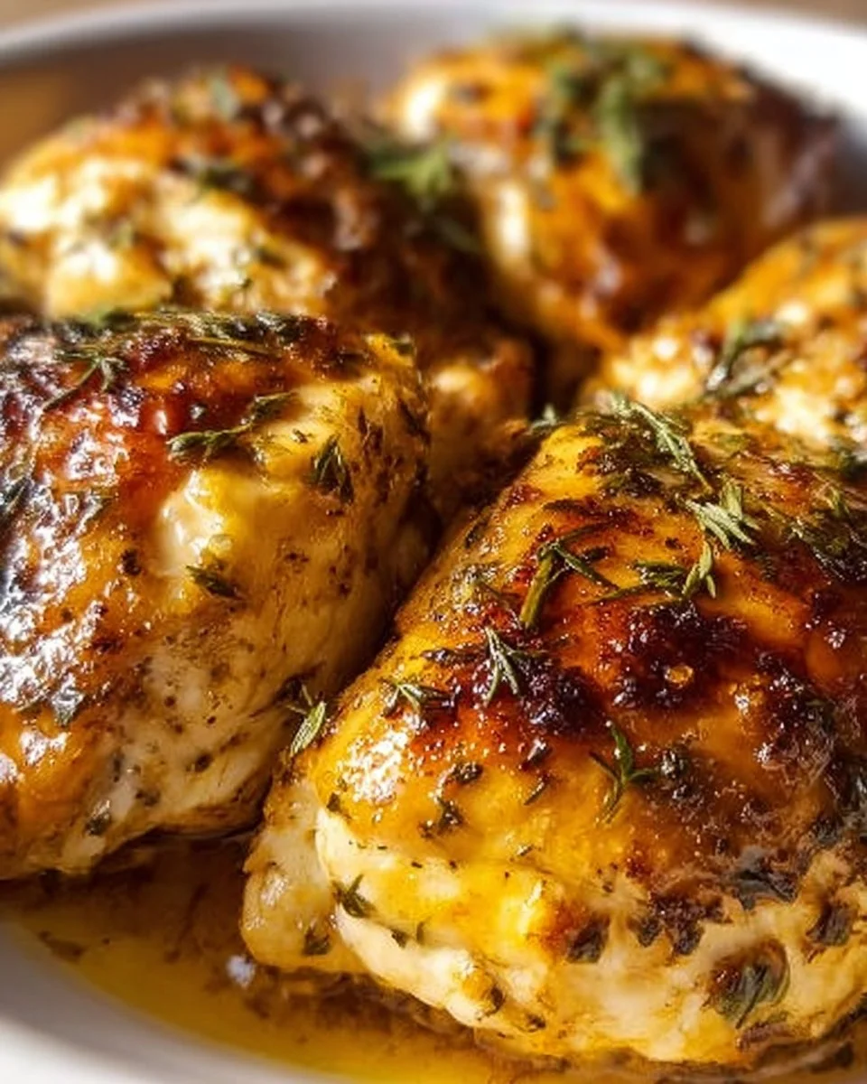 Juicy Easy Baked Chicken 1 Juicy easy baked chicken served with herbs and spices
