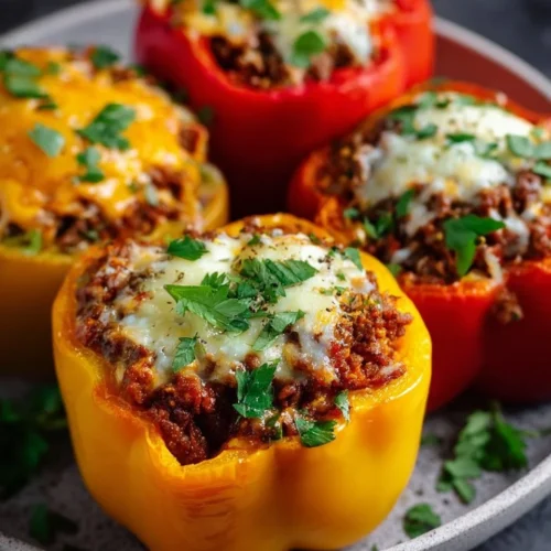 Low-carb stuffed peppers with beef recipe